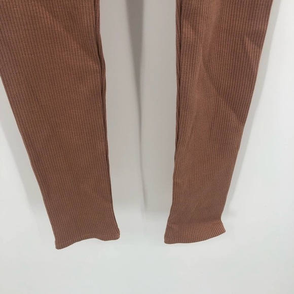 NAKED WARDROBE Snatched Rib Leggings In Coco Tan Brown Size Small NEW - Picture 5 of 12